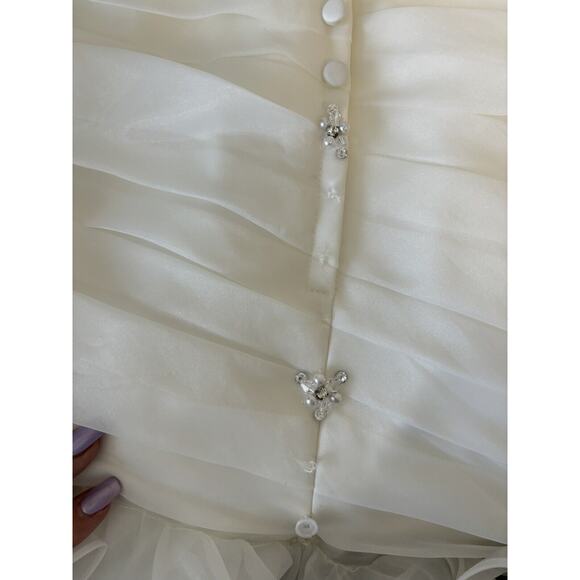 Ivory Wedding Gown Dress Swarovski Crystal Sash 8966 Size 4/6 Allure Bridals‎ - Picture 8 of 13